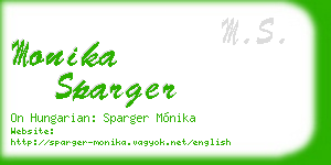 monika sparger business card